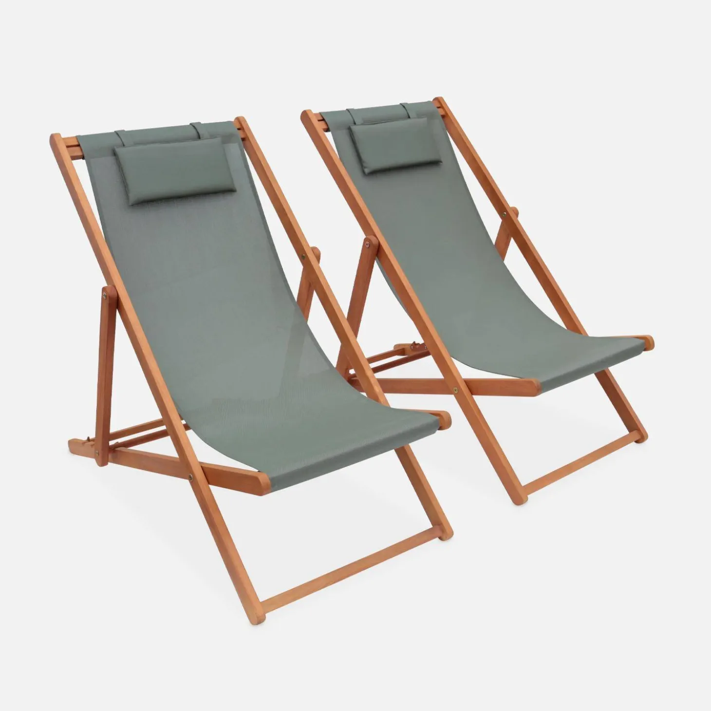 Silla plegable de madera de eucalipto, set de 2