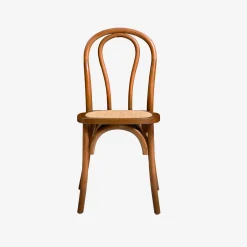 Silla vintage de madera y ratán, set de 2