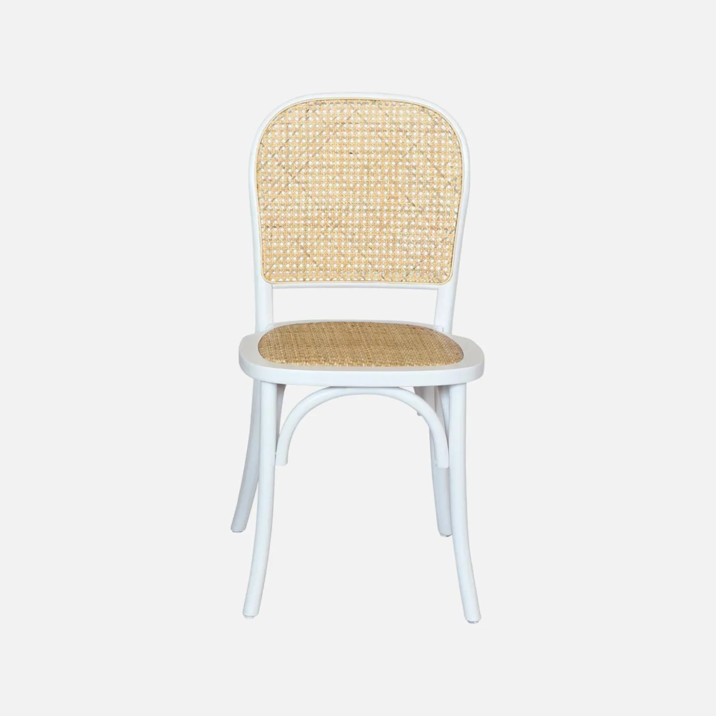 Silla vintage de madera y ratán, set de 2