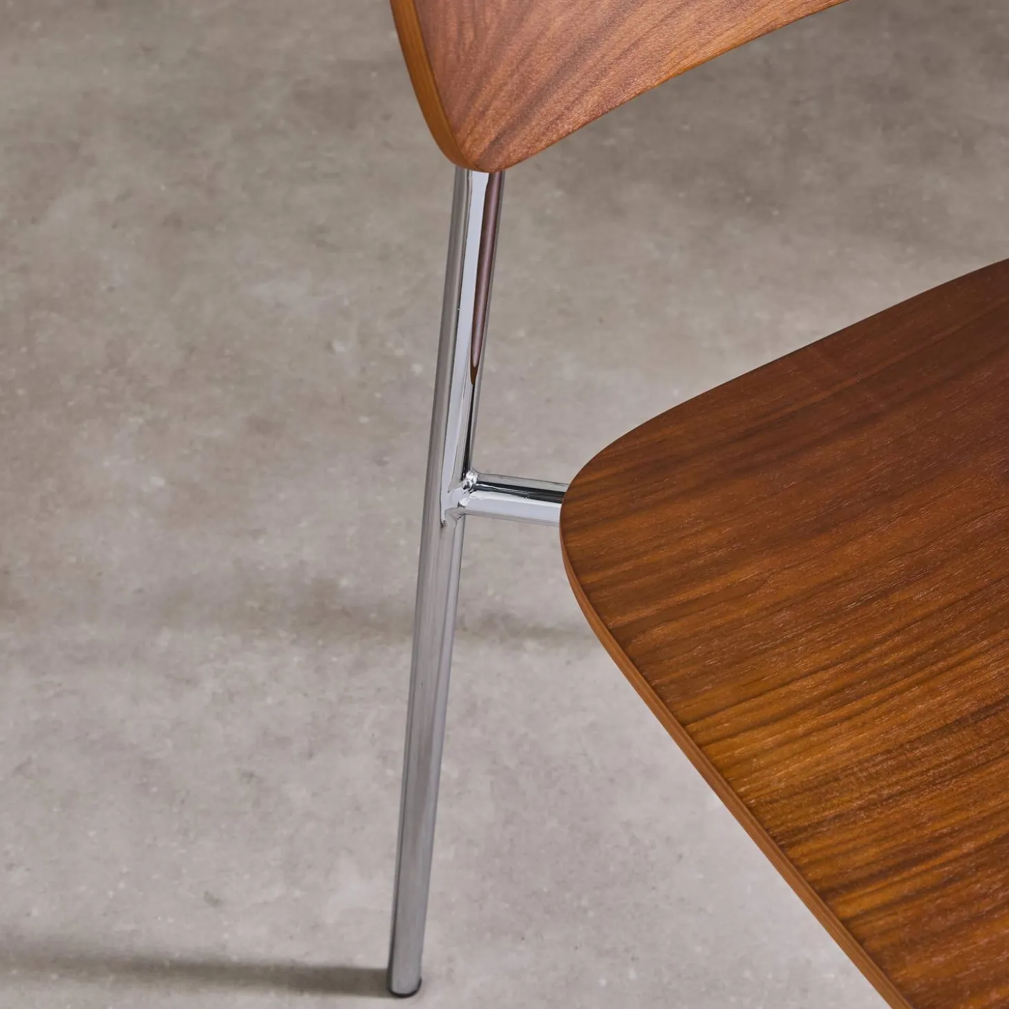 Silla vintage de metal y contrachapado, set de 2