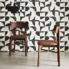 Sillas de madera de hevea y polipiel, set de 2