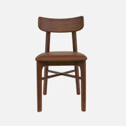 Sillas de madera de hevea y polipiel, set de 2