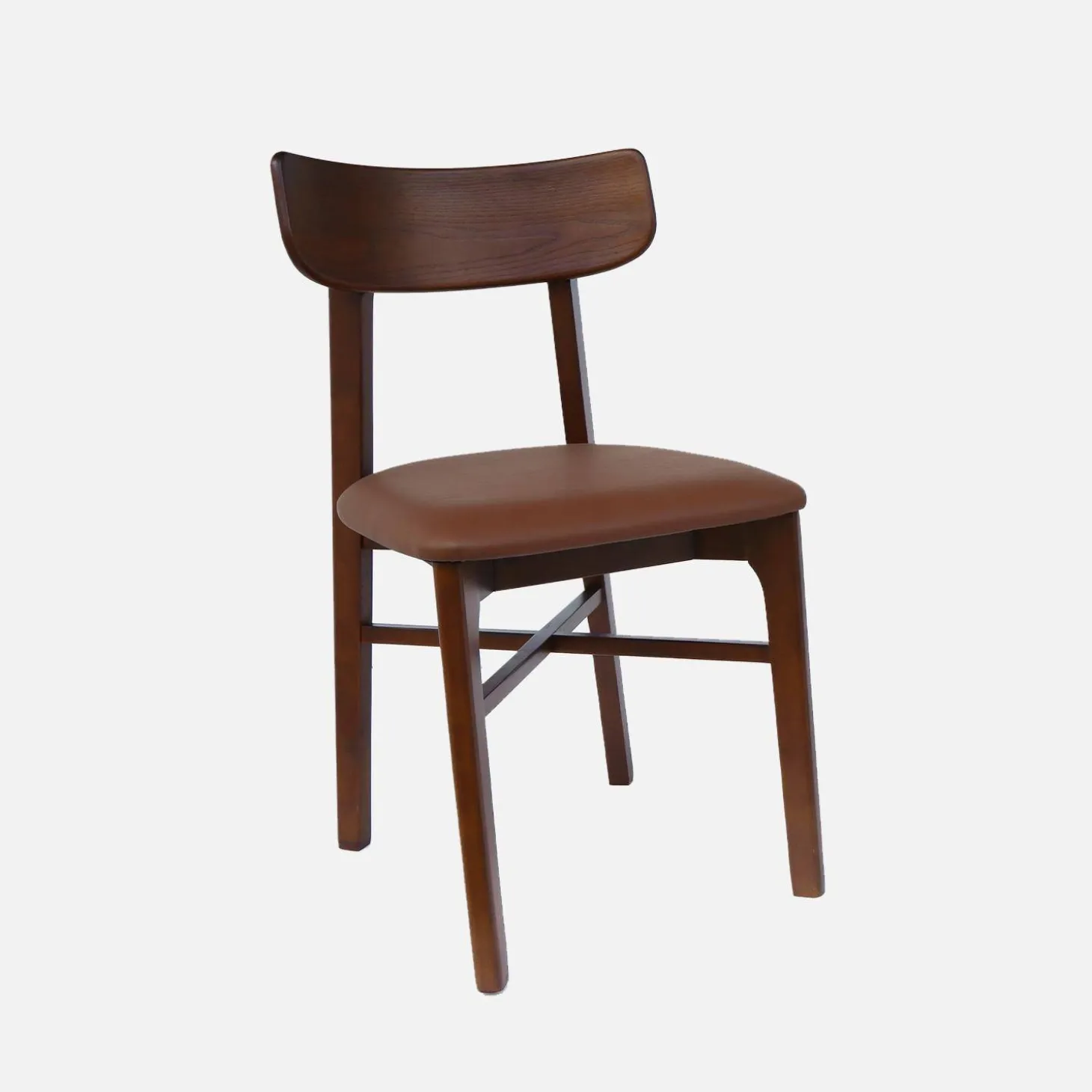 Sillas de madera de hevea y polipiel, set de 2