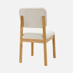 Sillas de madera de hevea y borreguito, set de 2