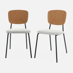 Sillas loop texturizada, set de 2