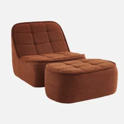 Sillón borreguito con reposapiés