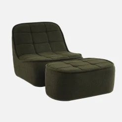 Sillón borreguito con reposapiés
