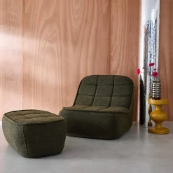 Sillón borreguito con reposapiés