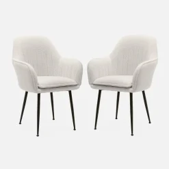 Sillón borreguito con patas de metal, set de 2
