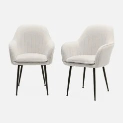 Sillón borreguito con patas de metal, set de 2