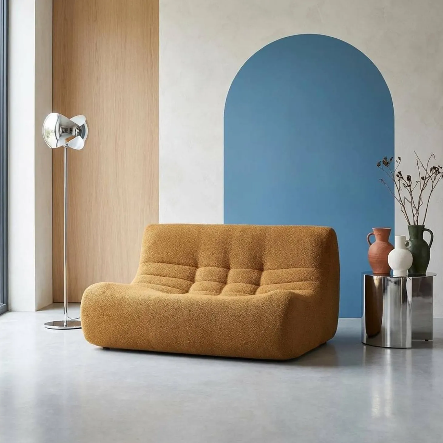 Sillón borreguito texturizada, 2 plazas