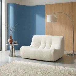 Sillón borreguito texturizada, 2 plazas