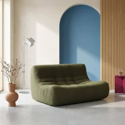 Sillón borreguito texturizada, 2 plazas