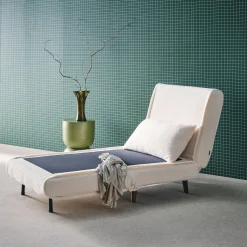 Sillón convertible borreguito base de madera, 1 plaza