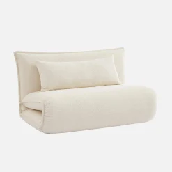 Sillón convertible de tejido borreguito texturizada, 2 plazas