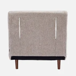 Sillón convertible de tela chenilla con patas de madera