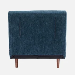 Sillón convertible de tela chenilla con patas de madera