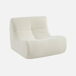 Sillón de borreguito texturizada con reposapiés