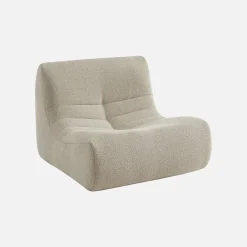 Sillón de borreguito texturizada con reposapiés