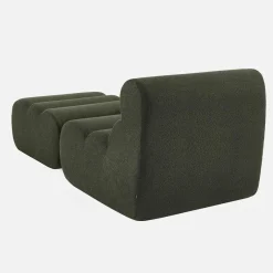 Sillón de borreguito texturizada con reposapiés