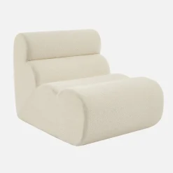 Sillón de borreguito texturizada con reposapiés