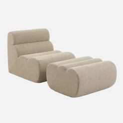 Sillón de borreguito texturizada con reposapiés