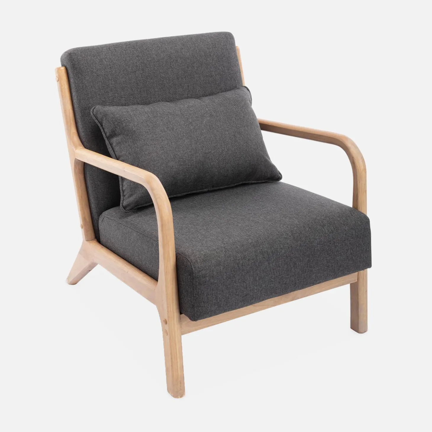 Sillón de diseño de madera y tela