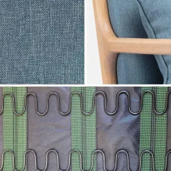Sillón de diseño de madera y tela