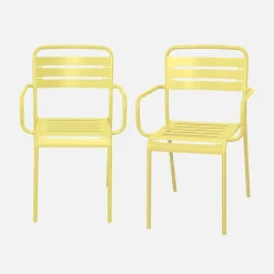 Sillón de jardín bistró de acero, set de 2