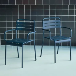 Sillón de jardín bistró de acero, set de 2