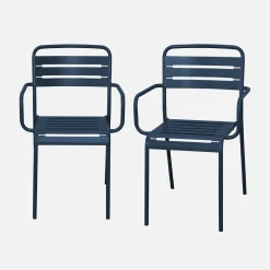 Sillón de jardín bistró de acero, set de 2