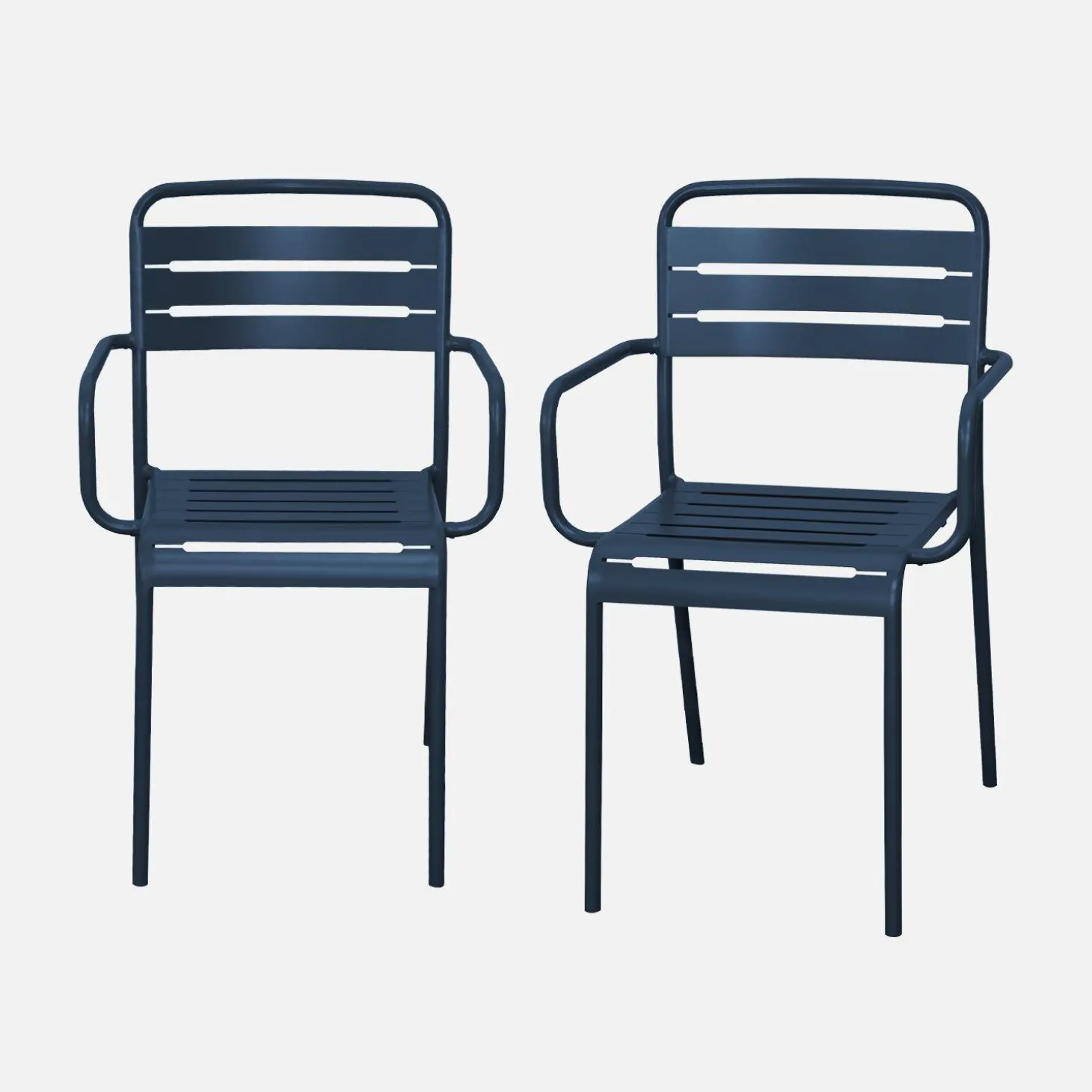 Sillón de jardín bistró de acero, set de 2