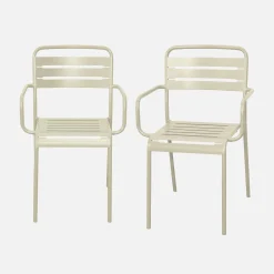 Sillón de jardín bistró de acero, set de 2