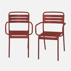 Sillón de jardín bistró de acero, set de 2
