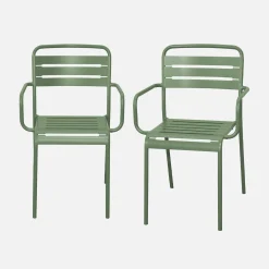 Sillón de jardín bistró de acero, set de 2