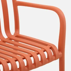 Sillón de jardín con diseño lineal, set de 4