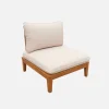Sillón de jardín con mesa baja de madera de acacia