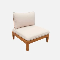 Sillón de jardín con mesa baja de madera de acacia