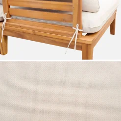 Sillón de jardín con mesa baja de madera de acacia