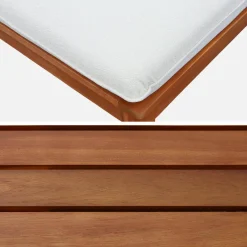 Sillón de jardín con mesa baja de madera de acacia y borreguito