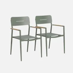 Sillón de jardín de aluminio y textileno, set 2