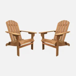Sillón de jardín de madera, set de 2