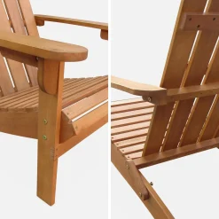 Sillón de jardín de madera, set de 2