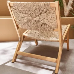 Sillón de jardín de madera y resina, set de 2