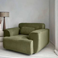 Sillón de pana con cojín