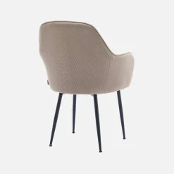 Sillón de pana con patas de metal negro mate, set de 2