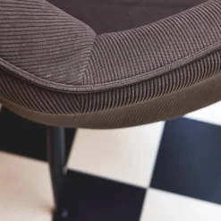 Sillón de pana con patas de metal negro mate, set de 2