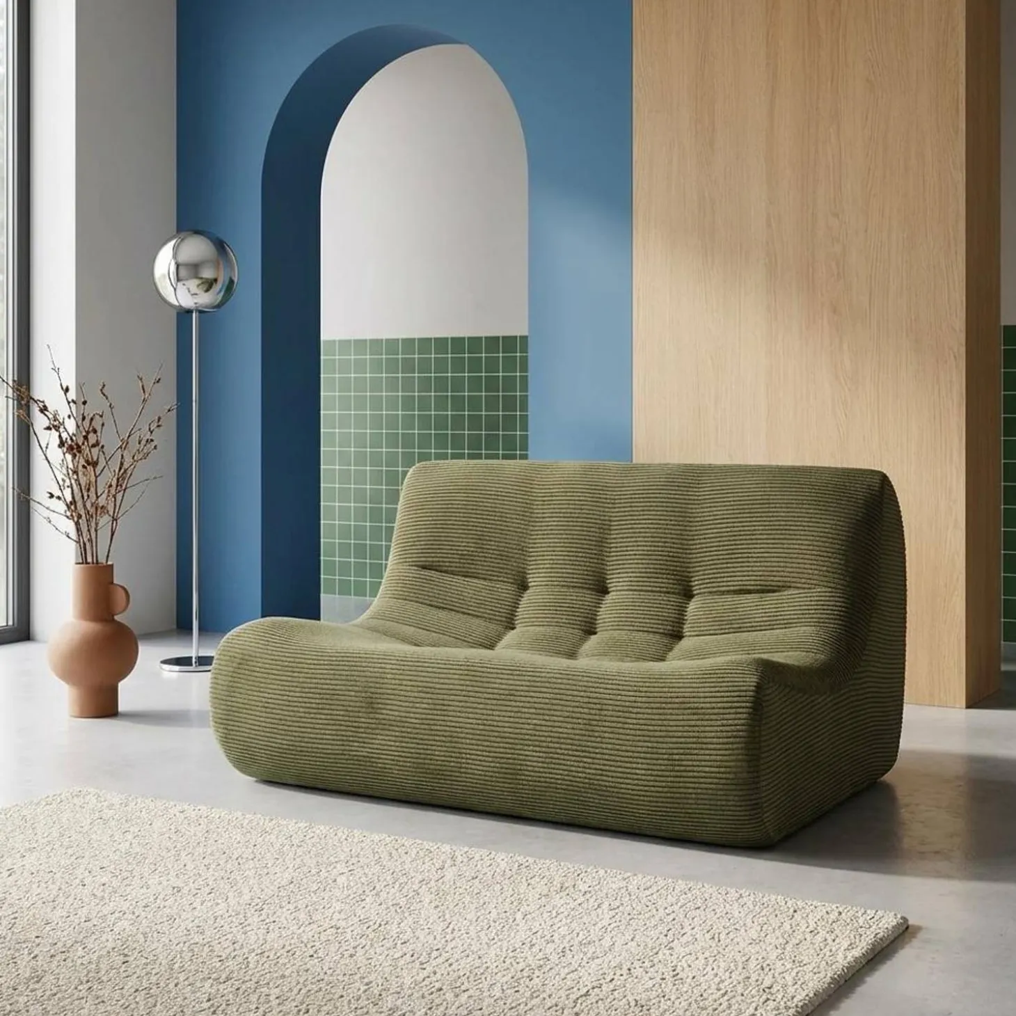 Sillón de pana gruesa, 2 plazas
