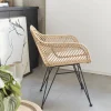 Sillón de ratán natural y metal