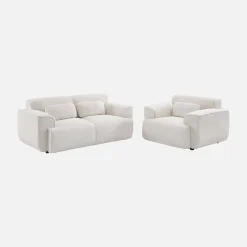Sillón de tela borreguito con cojín incluido